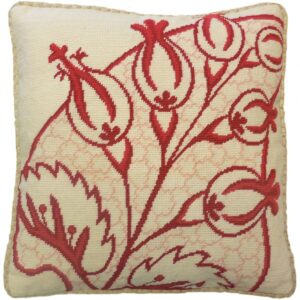 floral needlepoint pillow