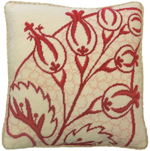 floral needlepoint pillow