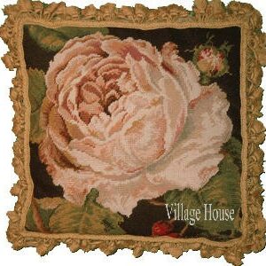 floral needlepoint pillow