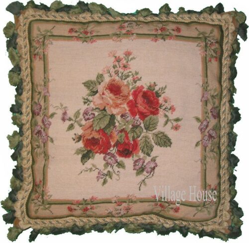 Floral Needlepoint Pillow