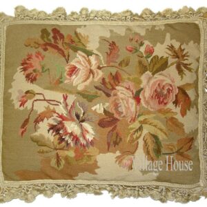 floral needlepoint pillow