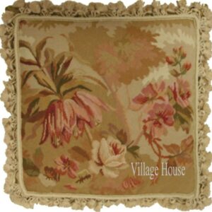 floral needlepoint pillow