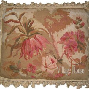 floral needlepoint pillow