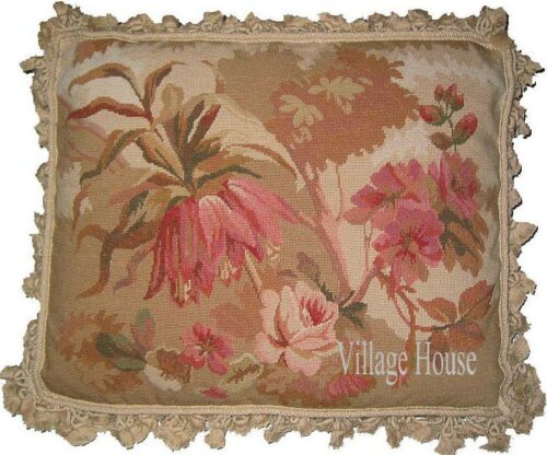 floral needlepoint pillow