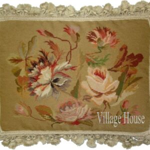 floral needlepoint pillow