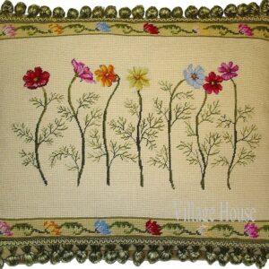 floral needlepoint pillow