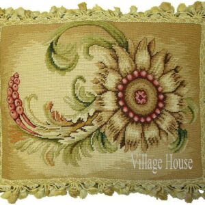 floral needlepoint pillow