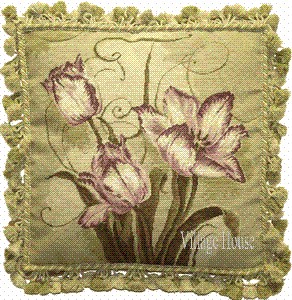 floral needlepoint pillow