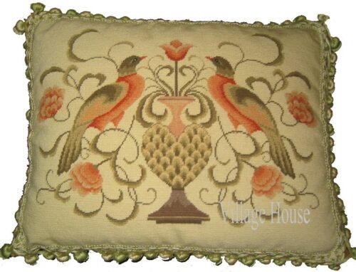 Bird Needlepoint Pillow