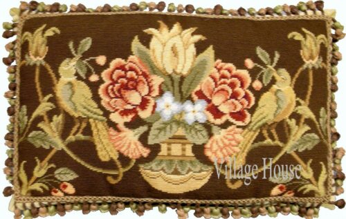 floral needlepoint illow