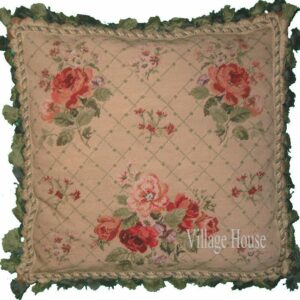 floral needlepoint pillow