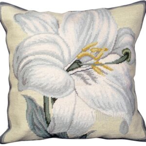 floral needlepoint pillow