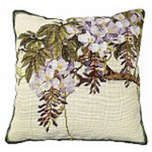 floral needlepoint pillow