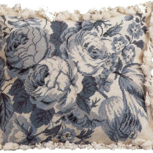 rose needlepoint pillow
