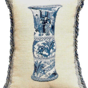 Blue and white decor pillow