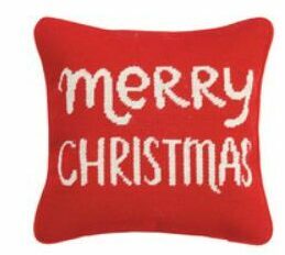 Merry Christmas Message Needlepoint Pillow