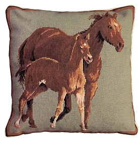 Equestrian Needlepoint Pillow