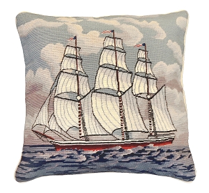 Sailboat Needlepoint Pillow