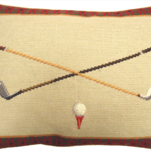 golf clubs and ball pillow