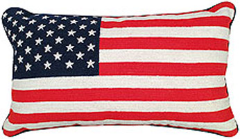flag needlepoint pillow