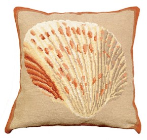 coastal living shell pillow