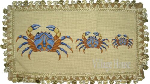 seashore needlepoint pillows