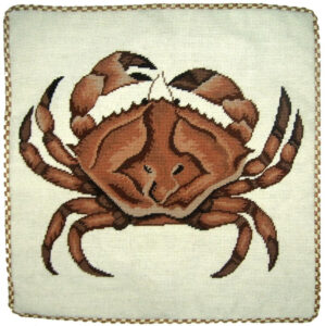 seashore needlepoint pillow