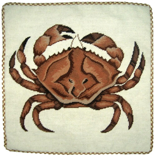 seashore needlepoint pillow