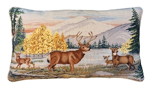 wildlife needlepoint pillow
