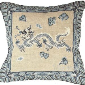 dragon needlepoint pillow