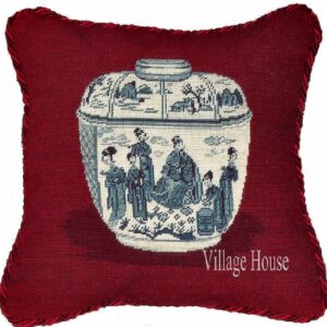 Ming Jar Needlepoint pillow