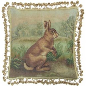 Standing Rabbit Aubusson Pillow II